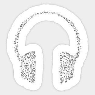 music notes headphone Sticker